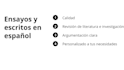 hago ensayos en español