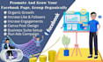 promote and grow your  facebook page, group organically