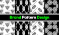 do custom monogram initial logo brand seamless repeat pattern design