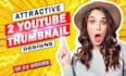 design amazing 2 youtube thumbnail in 12 hours