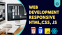 do frontend web development in HTML CSS javascript