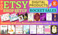 etsy digital product,shop setup store creation listing, title planner hyperlink