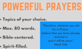 write christian prayers or affirmations on topics of your choice
