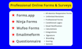 create online forms and surveys forms,app, ninja forms, wufoo forms, emailmeform