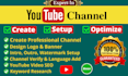 create youtube channel properly with logo, art, intro, outro