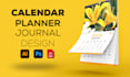 create journal design, digital planner, wall calendar design