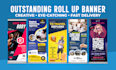 design outstanding roll up banner, retractable banner, pull up or roller banner