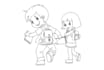 draw coloring book page for children