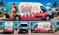 vehicle wrap, van wrap, food truck, truck decals with 3d mockup