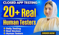 provide 12 testers for google play closed testing for 14 days 12 app tester