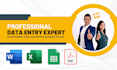 do the fastest data entry, copy paste, web research, and excel data entry