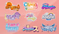 create custom cute kawai logo text for vtuber, twitch streamers