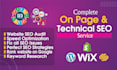 do on page seo and technical optimization of wordpress, wix, shopify website