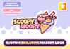 design a cute cartoon mascot logo with exclusive rights