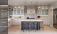 create photorealistic 3d interior rendering for kitchen, bathroom, living room