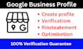 create, setup, verify, reinstate, recover, google business profile