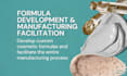 develop formula and facilitate manufacturing