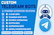 make professional telegram bots for your channel, group, personal