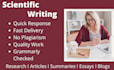 write well researched biology, chemistry and science articles and research