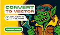 manually vector trace and fix ai generated logo to svg png