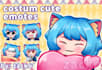 create custom cute anime twitch emotes, sub badges