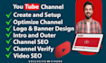 create and setup youtube channel, logo, channel art and channel creation