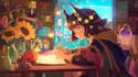 create halloween lofi loop animation illustration and animated gif