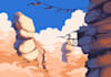 create pixel art background, landscape, illustration