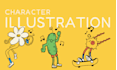 draw fun, cool, simple, line art cartoon characters