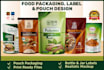 design food packaging, pouch packaging and product label