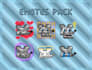design an sticker pack, emoji, etc in pixel art style for twitch, discord, etc