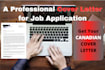 write a professional canadian cover letter for your job application