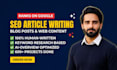 do SEO article writing, blog post writing, and content writing