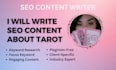 write SEO blogs and articles about tarot as your content writer