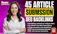 45 high quality article submission backlinks