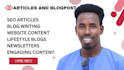 write  SEO articles, blog posts and site content