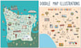 create doodle illustrated vector map
