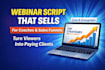 write high converting webinar script for coaches, sales funnels, product launch