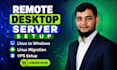 do remote desktop server setup and convert linux to windows on hetzner, contabo