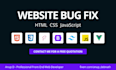fix your html, css, and javascript code