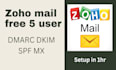 set up zoho mail domain email in 1 hr and fix email deliverability