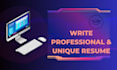 write professional resume, CV