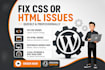 fix CSS HTML responsive design and website issues