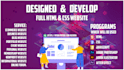 design and develop complete HTML CSS website