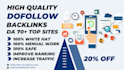 do high quality da 60 to 90 dofollow whitehat backlinks