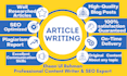 write efficacious SEO optimized article or blog post