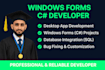 create a windows forms app in c sharp
