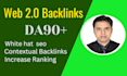 manually  provide web 2 0 backlinks to high da sites