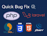 fix any bug from laravel, javascript, CSS, HTML, mysql