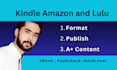 do kindle amazon kdp book publishing, lulu book format and publish